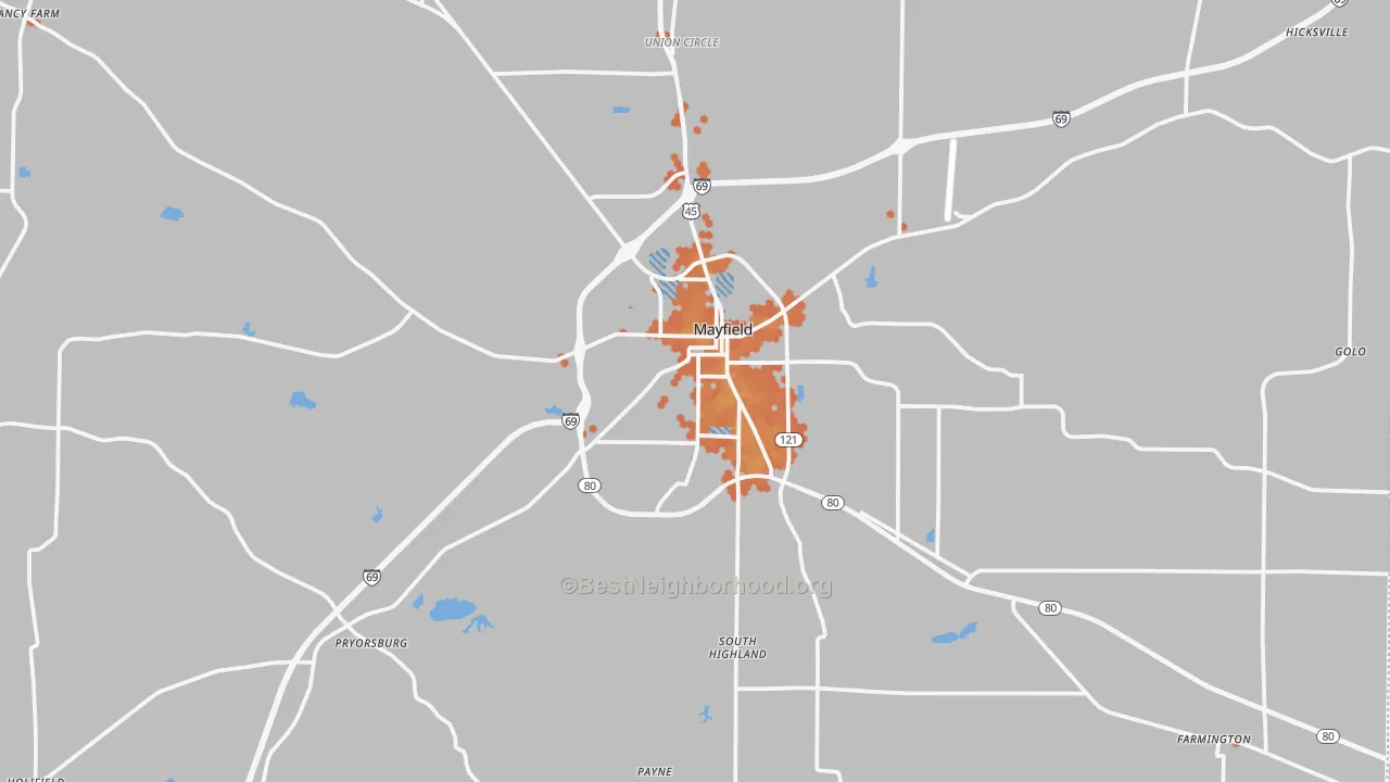 Bike Grade map of 42066, KY