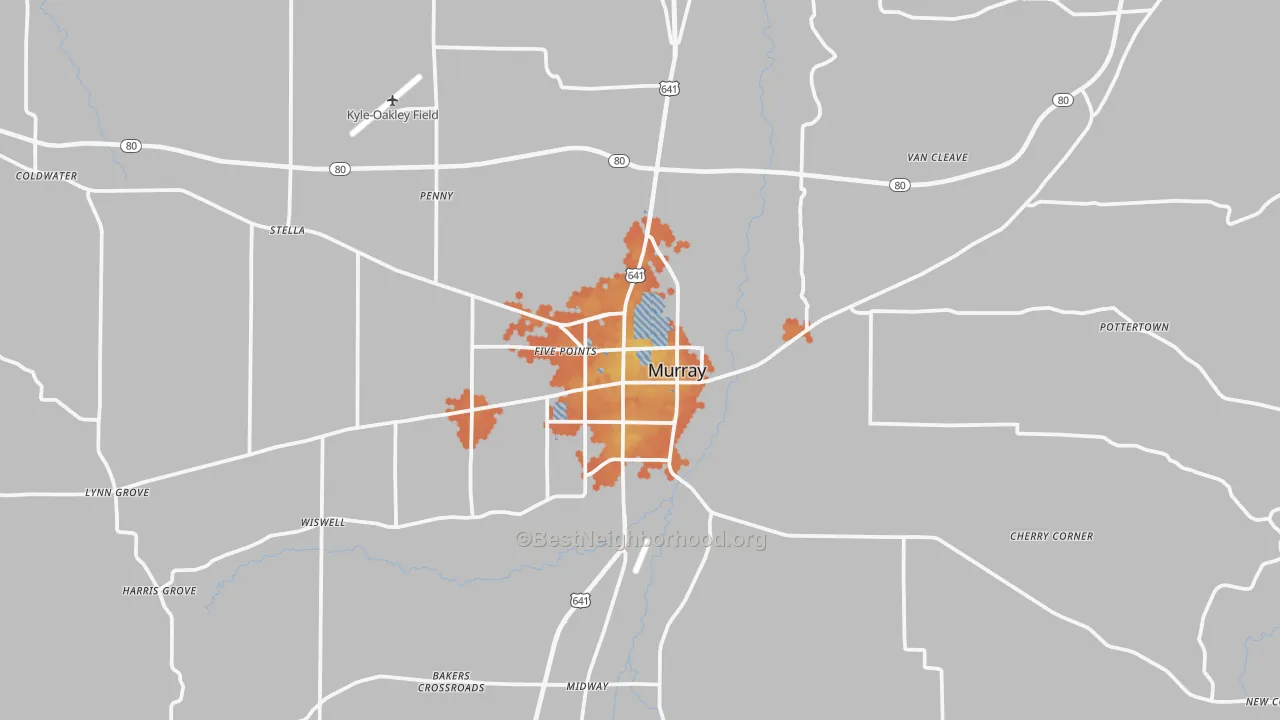 Bike Grade map of 42071, KY