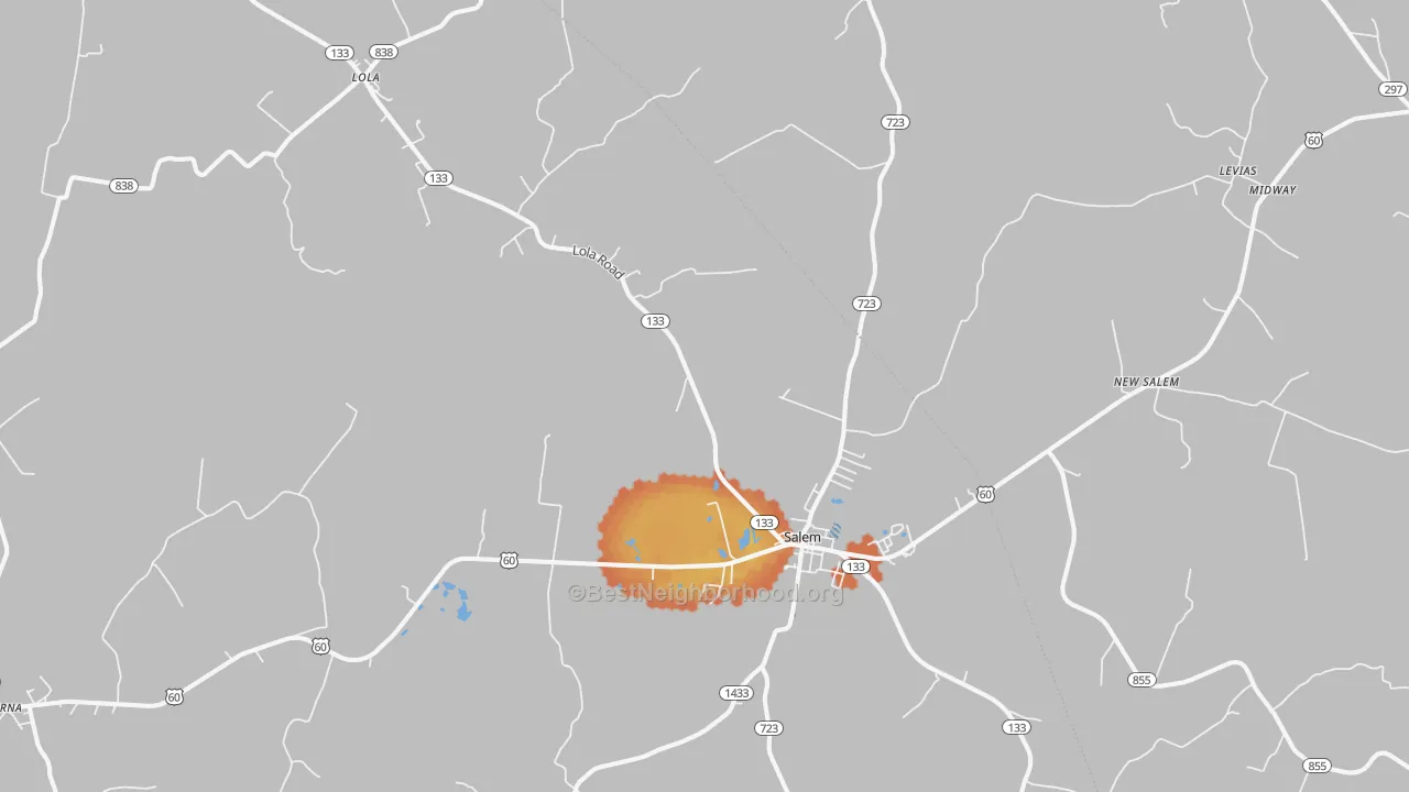 Bike Grade map of 42078, KY