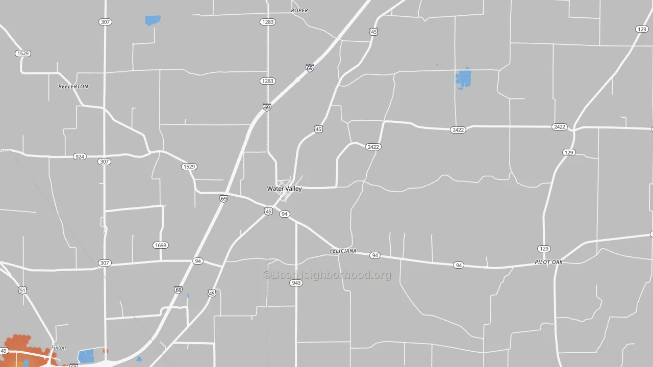 Bike Grade map of 42085, KY