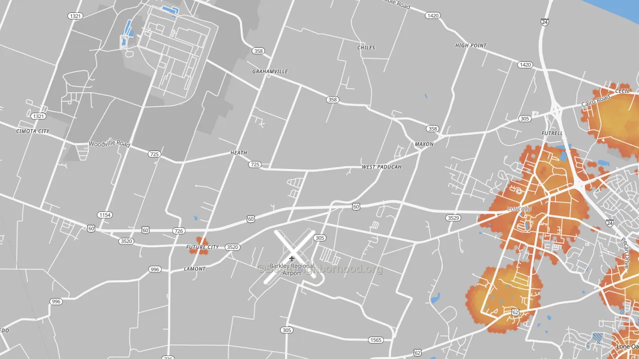 Bike Grade map of 42086, KY