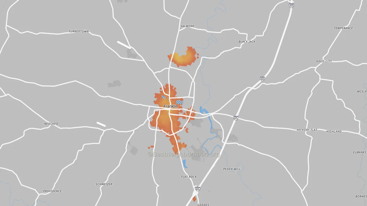 Bike Grade map of 42134, KY
