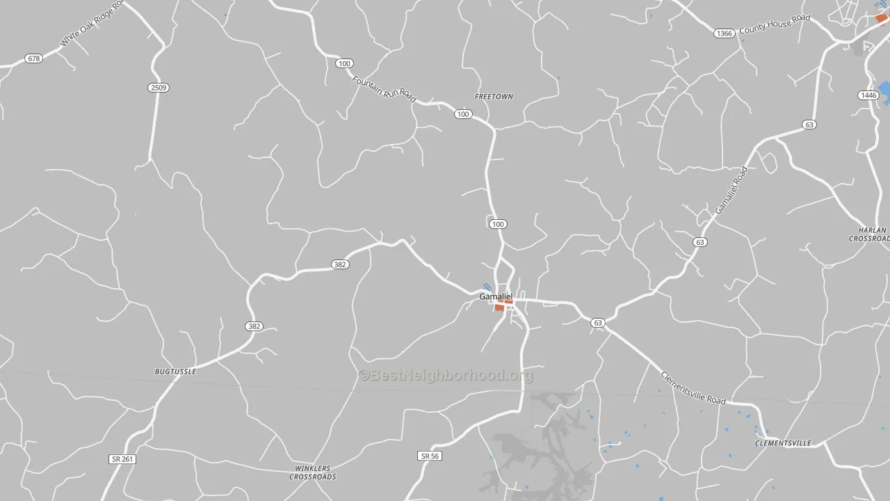 Bike Grade map of 42140, KY