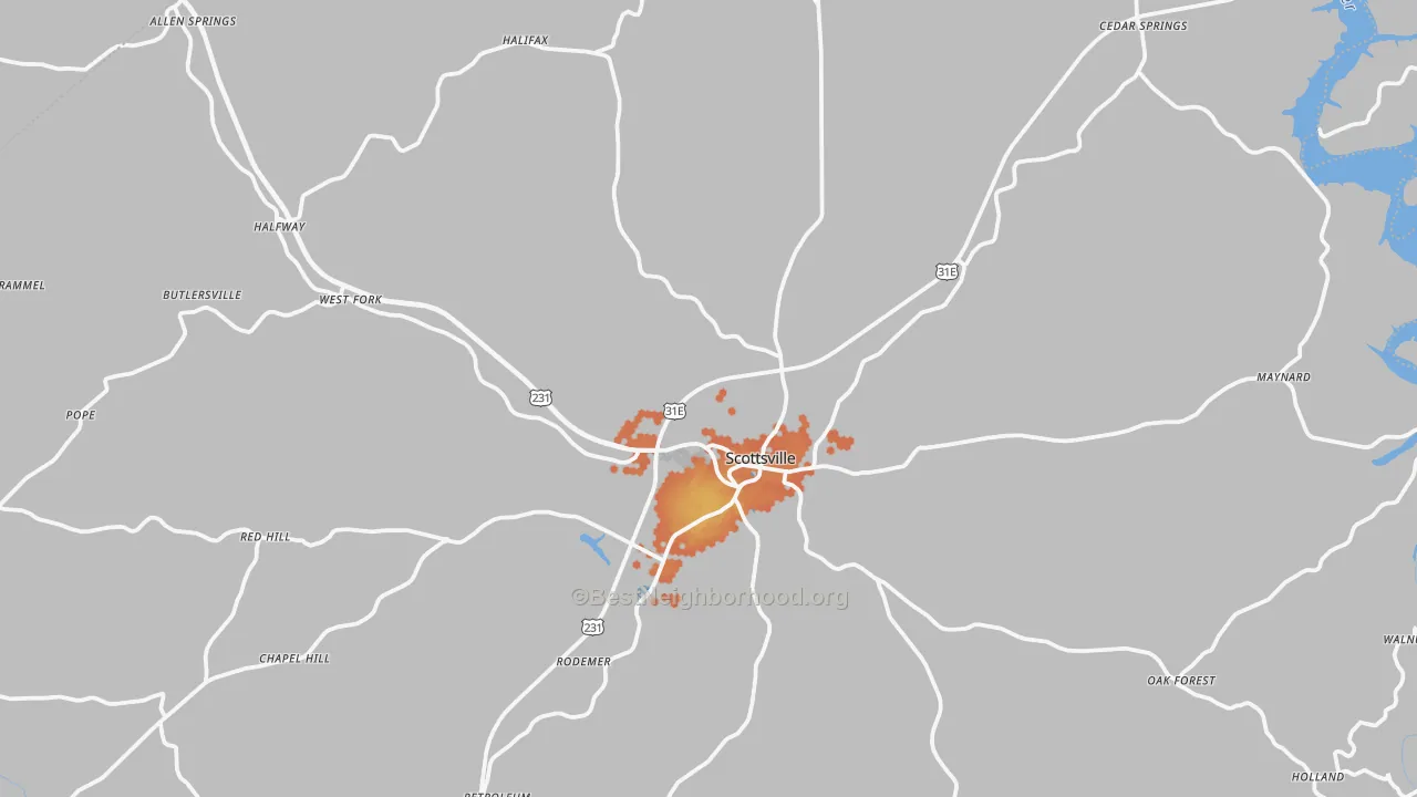Bike Grade map of 42164, KY