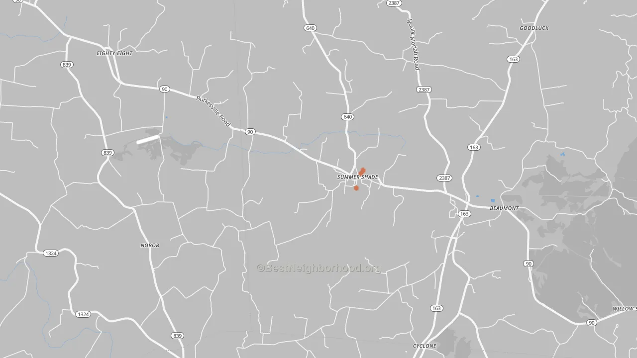 Bike Grade map of 42166, KY