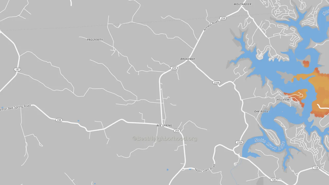 Bike Grade map of 42207, KY