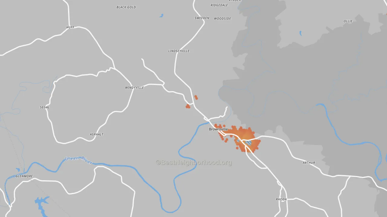 Bike Grade map of 42210, KY