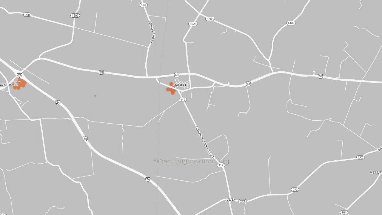 Bike Grade map of 42232, KY