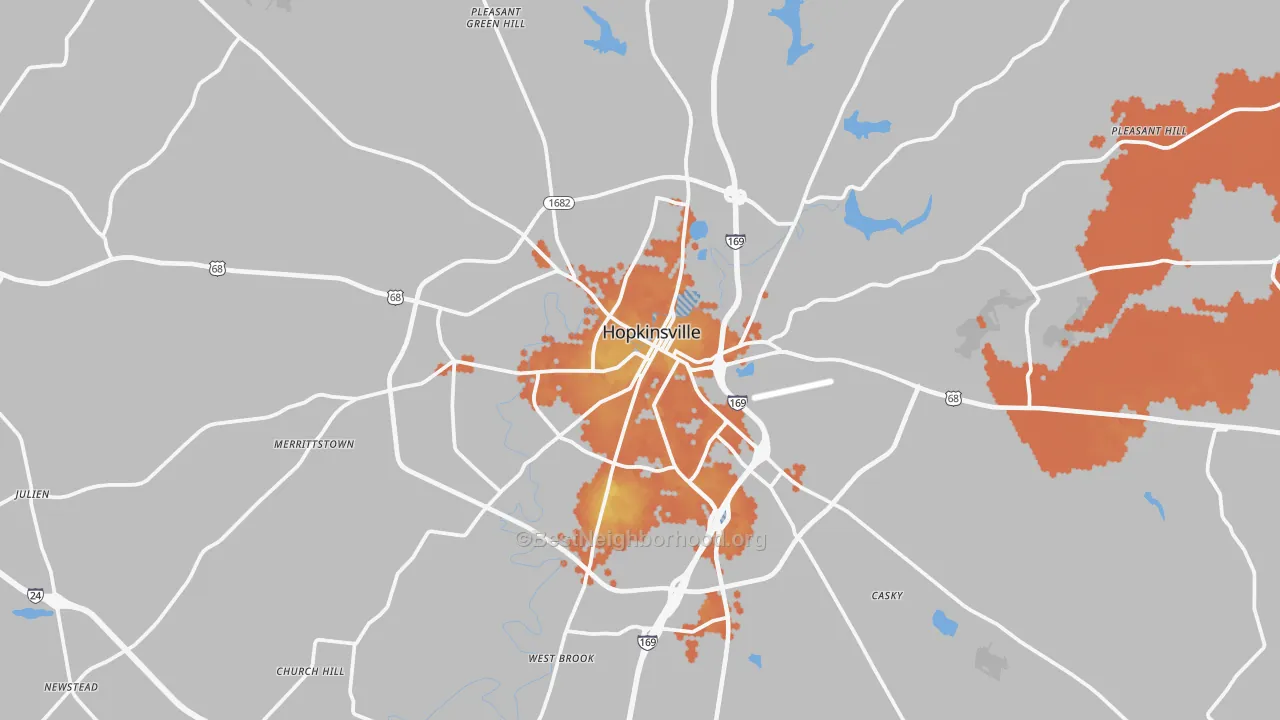 Bike Grade map of 42240, KY