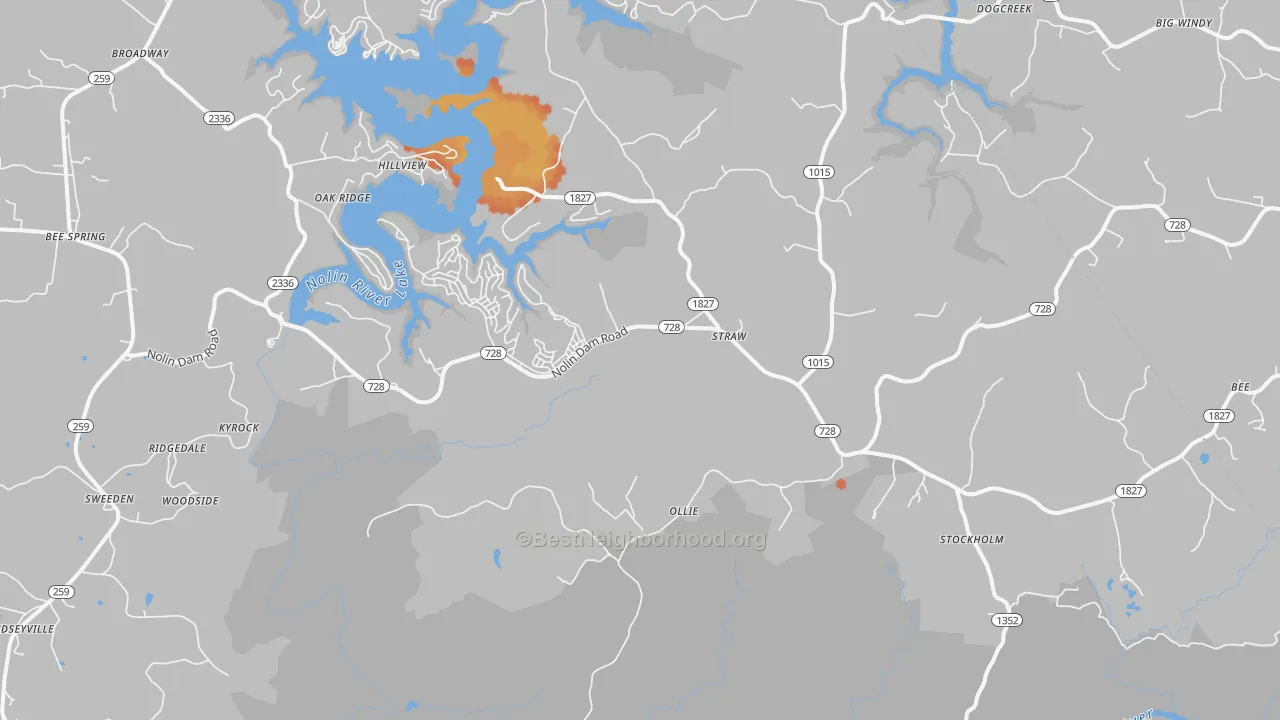 Bike Grade map of 42259, KY