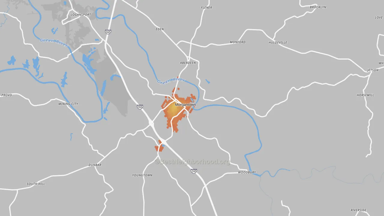 Bike Grade map of 42261, KY