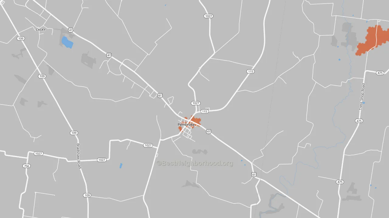 Bike Grade map of 42266, KY