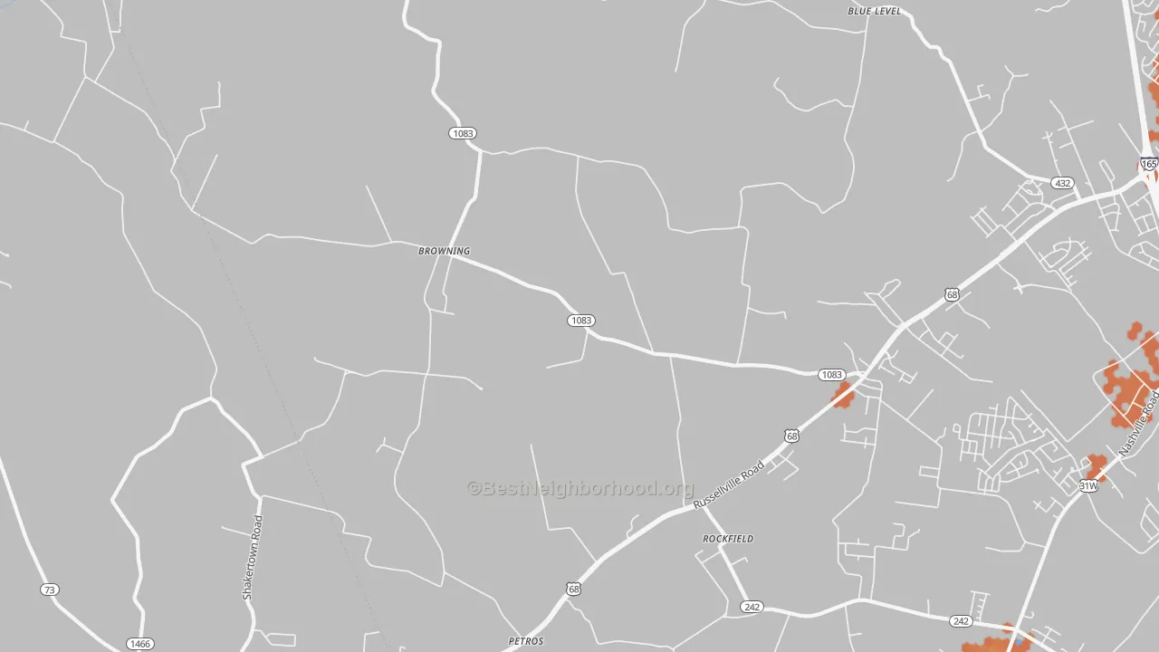 Bike Grade map of 42274, KY