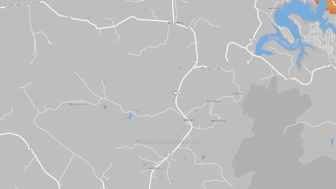 Bike Grade map of 42285, KY