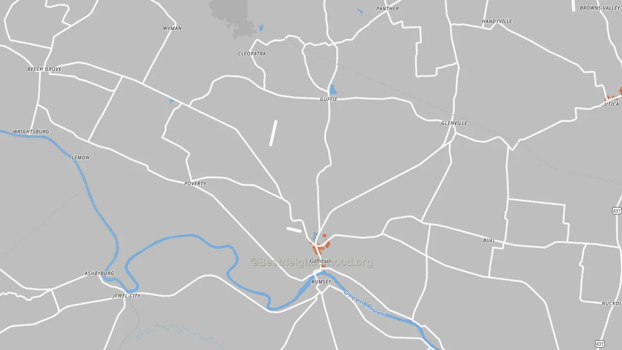 Bike Grade map of 42327, KY