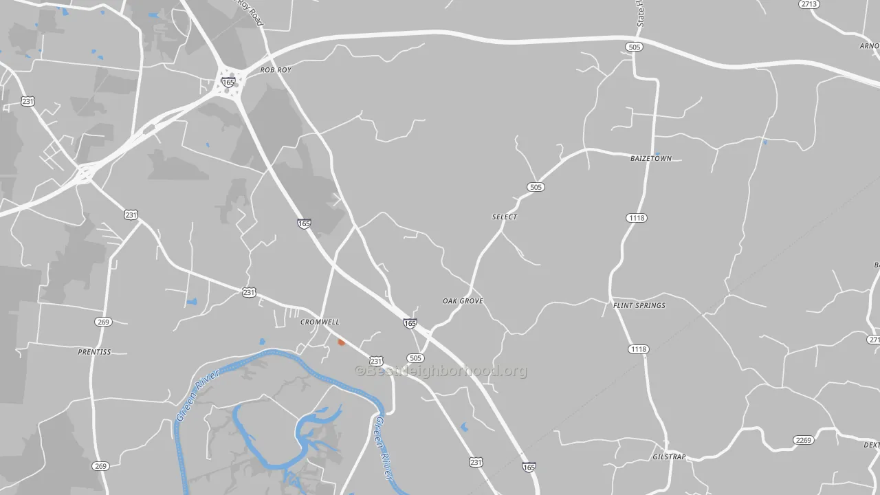 Bike Grade map of 42333, KY