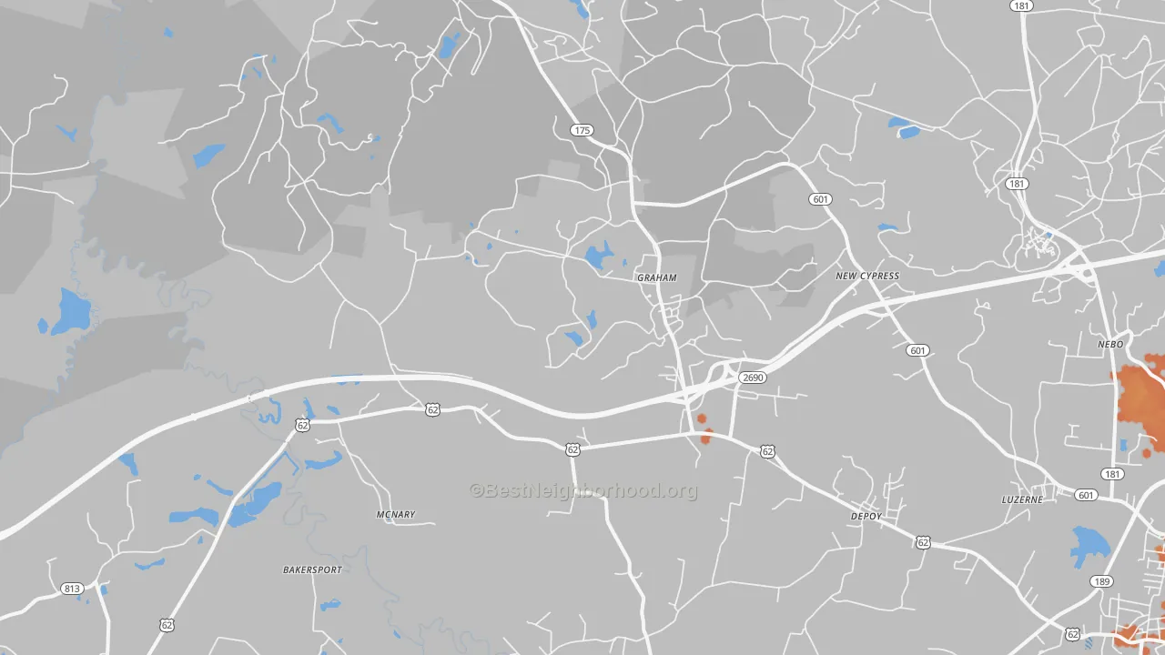 Bike Grade map of 42344, KY