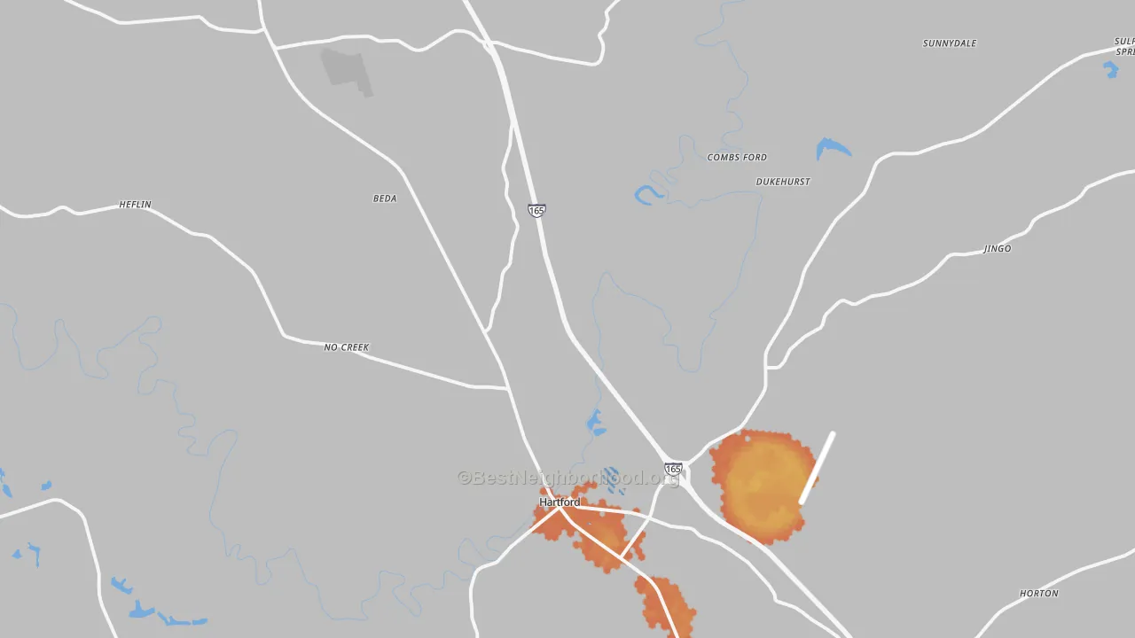 Bike Grade map of 42347, KY