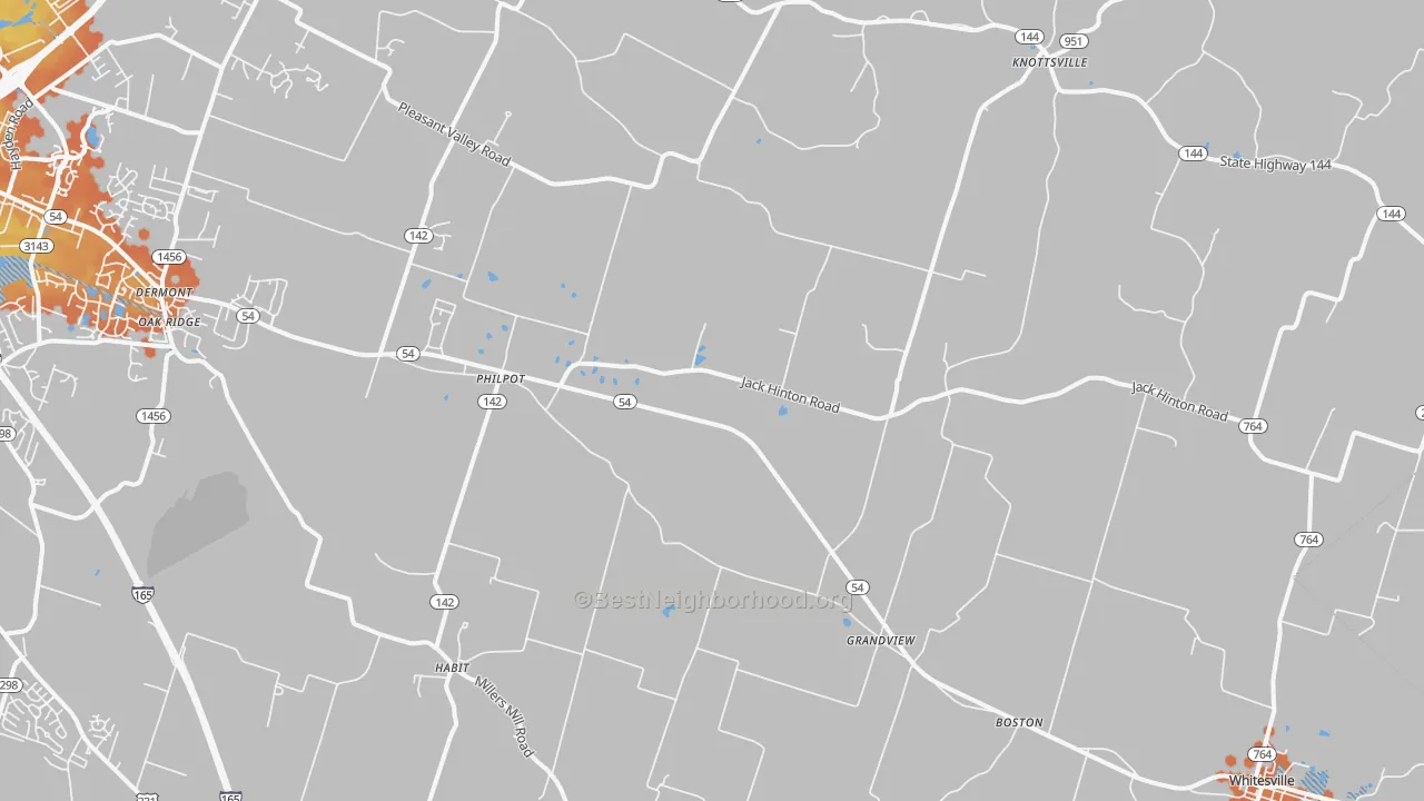Bike Grade map of 42366, KY