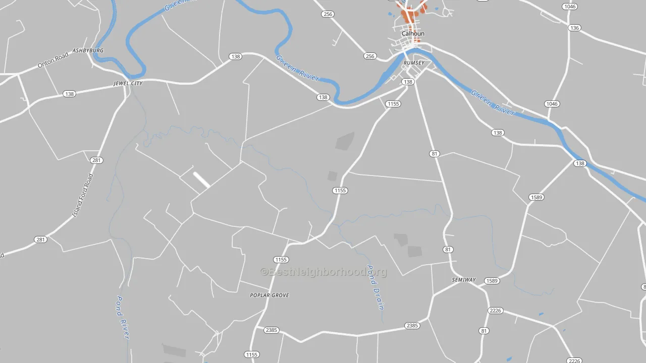 Bike Grade map of 42371, KY