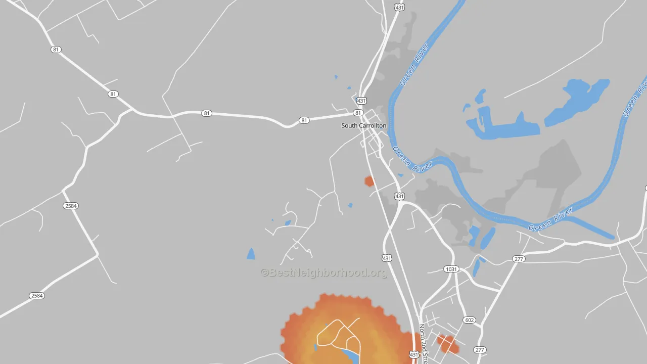 Bike Grade map of 42374, KY