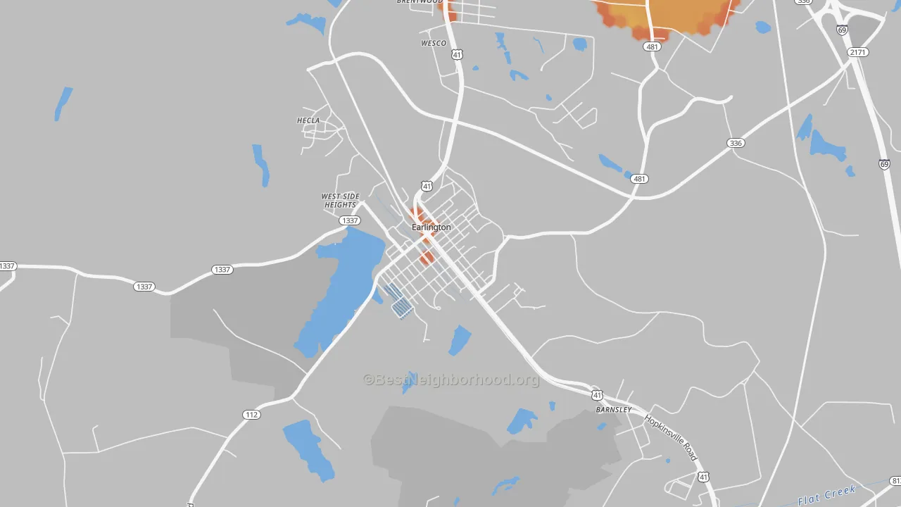 Bike Grade map of 42410, KY