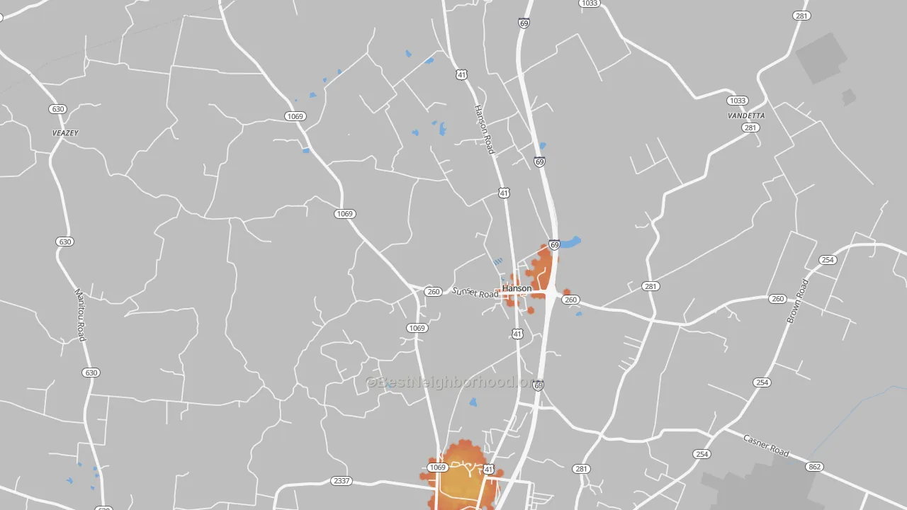 Bike Grade map of 42413, KY