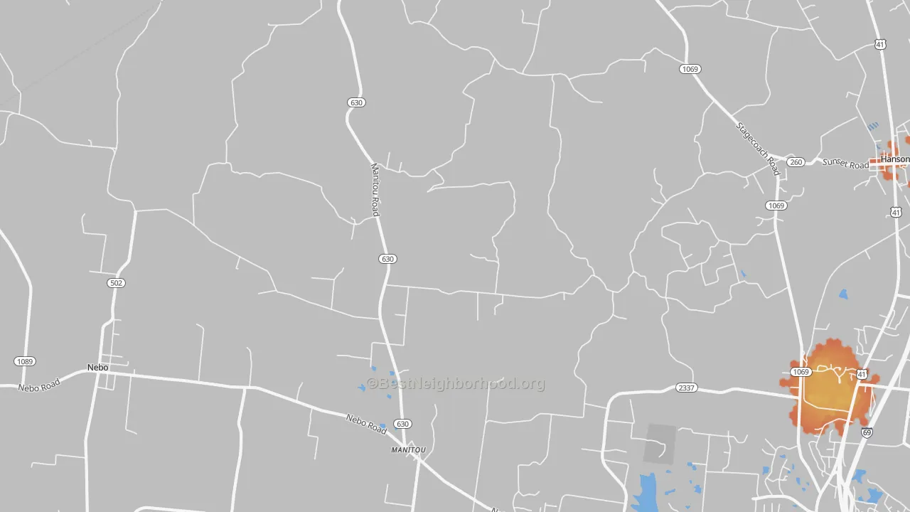Bike Grade map of 42436, KY