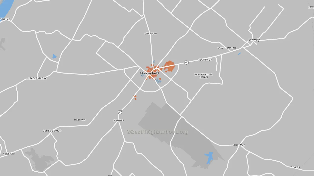 Bike Grade map of 42437, KY