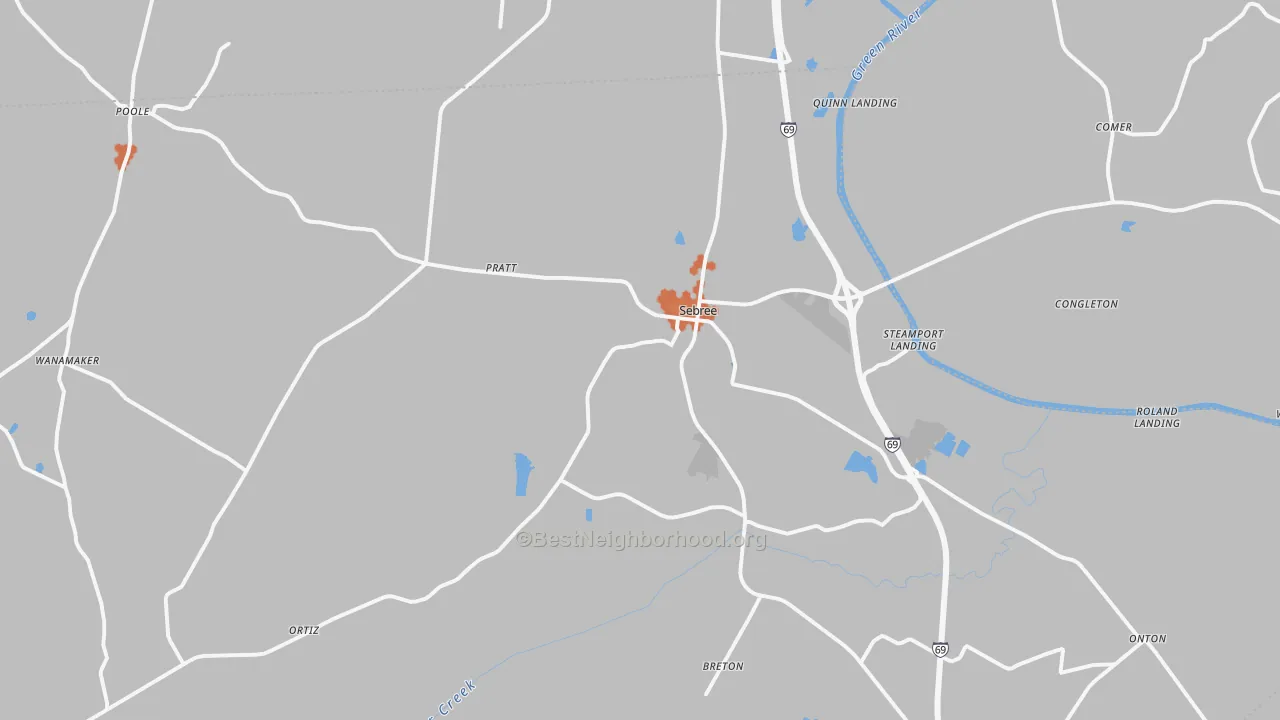 Bike Grade map of 42455, KY