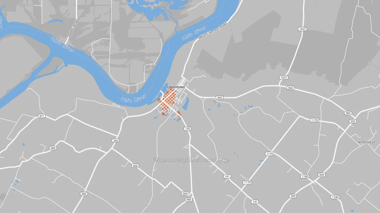 Bike Grade map of 42461, KY