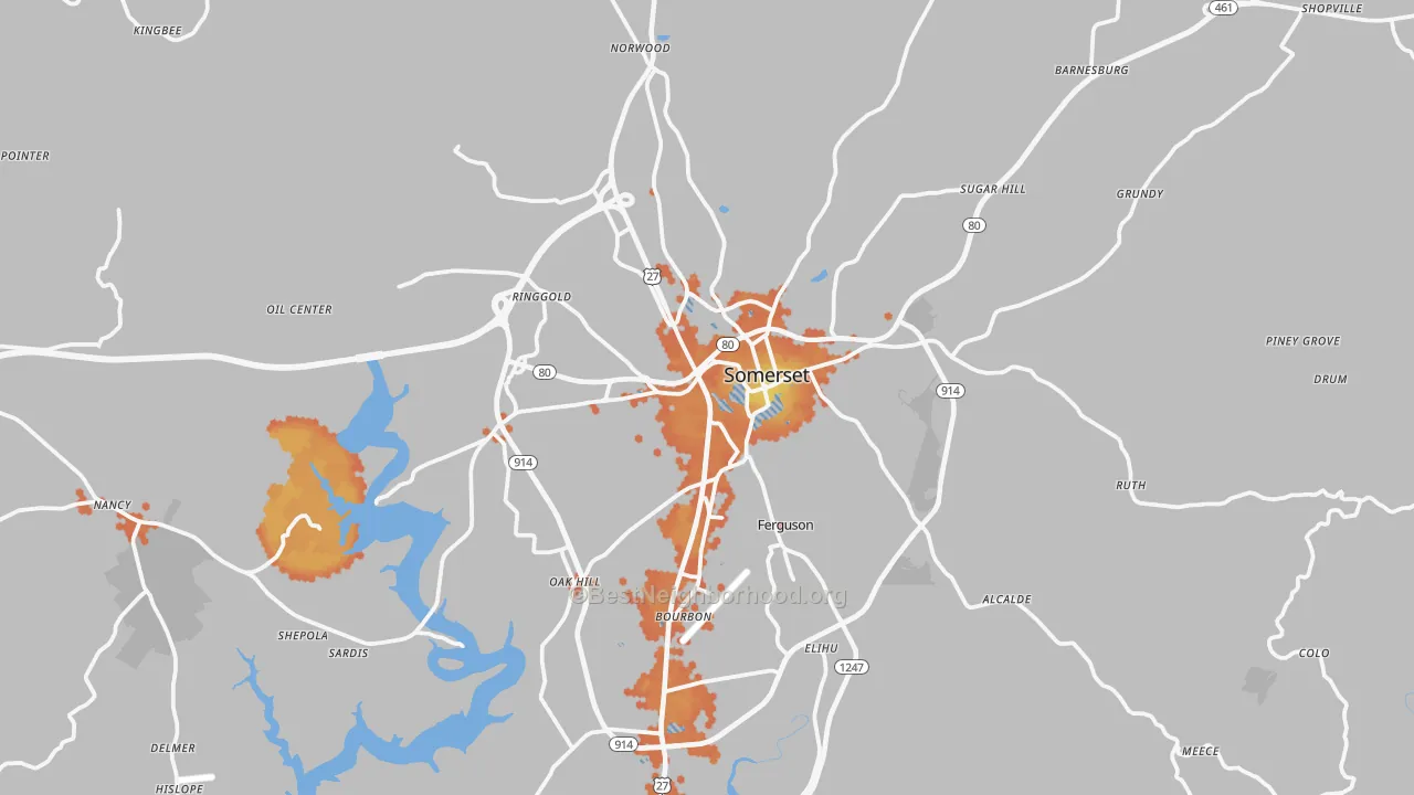 Bike Grade map of 42503, KY