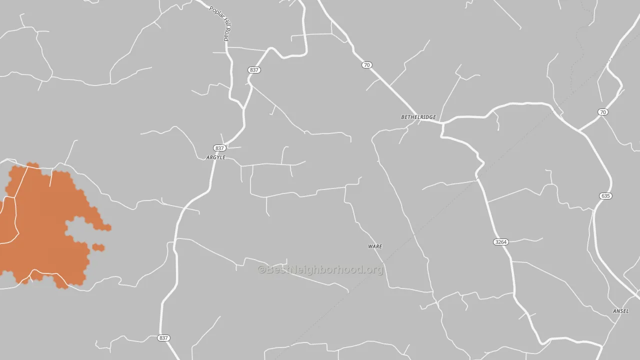 Bike Grade map of 42516, KY