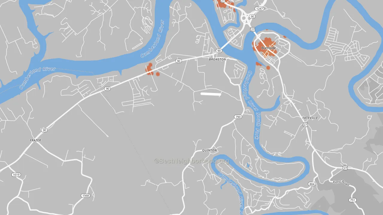 Bike Grade map of 42518, KY