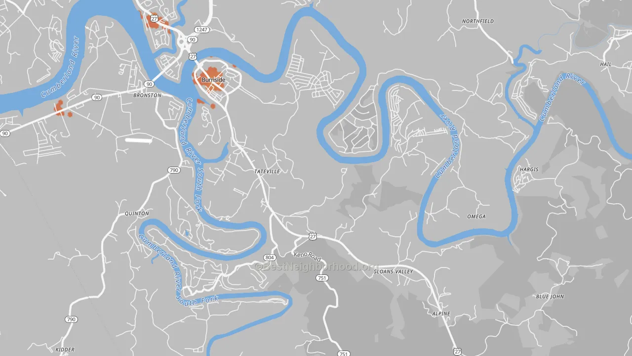 Bike Grade map of 42519, KY