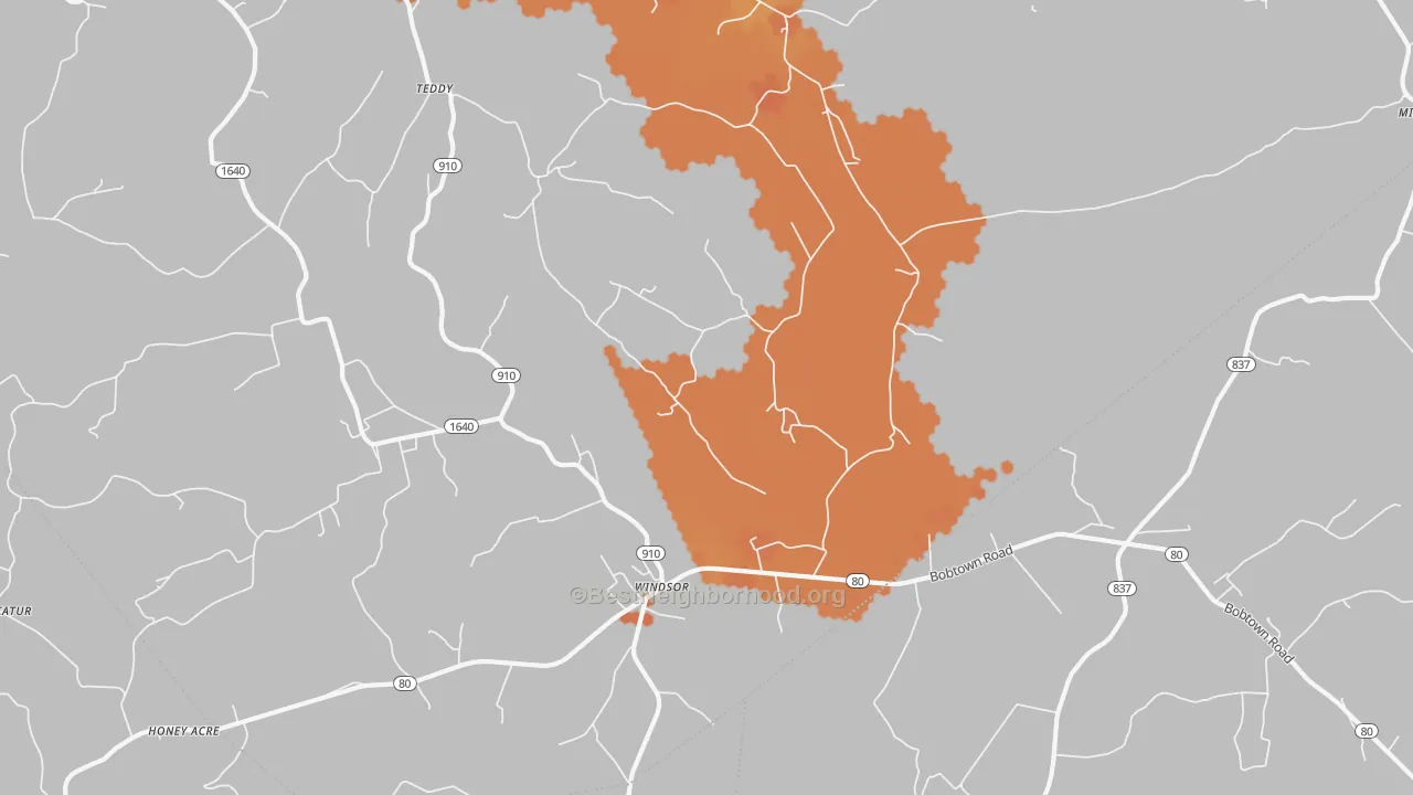 Bike Grade map of 42565, KY