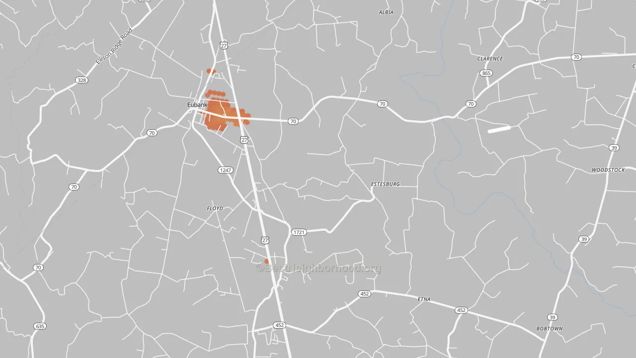 Bike Grade map of 42567, KY