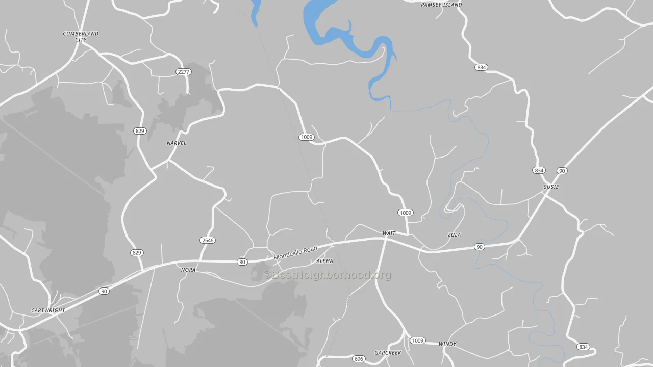 Bike Grade map of 42603, KY