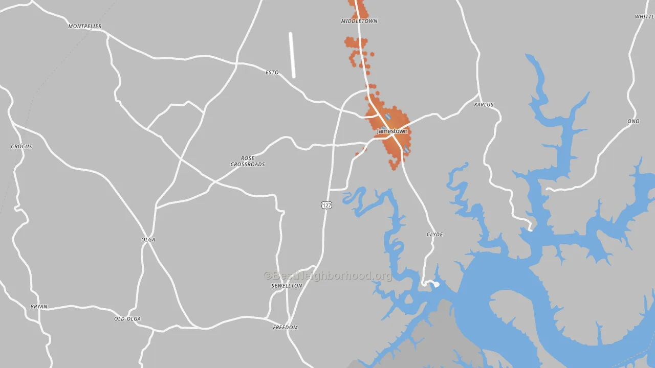 Bike Grade map of 42629, KY