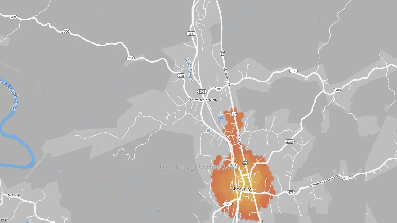 Bike Grade map of 42631, KY