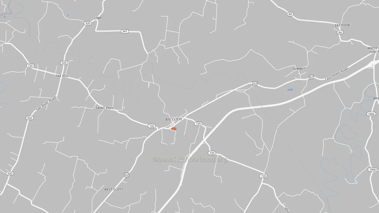 Bike Grade map of 42712, KY
