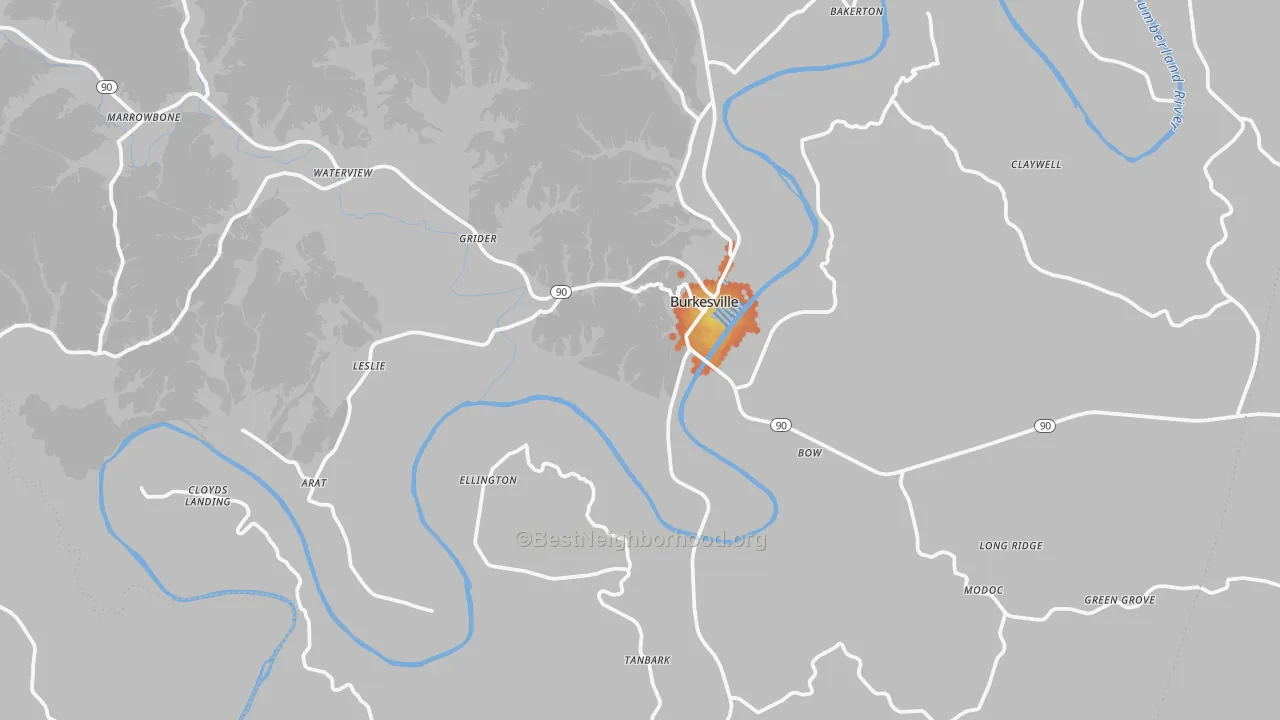 Bike Grade map of 42717, KY