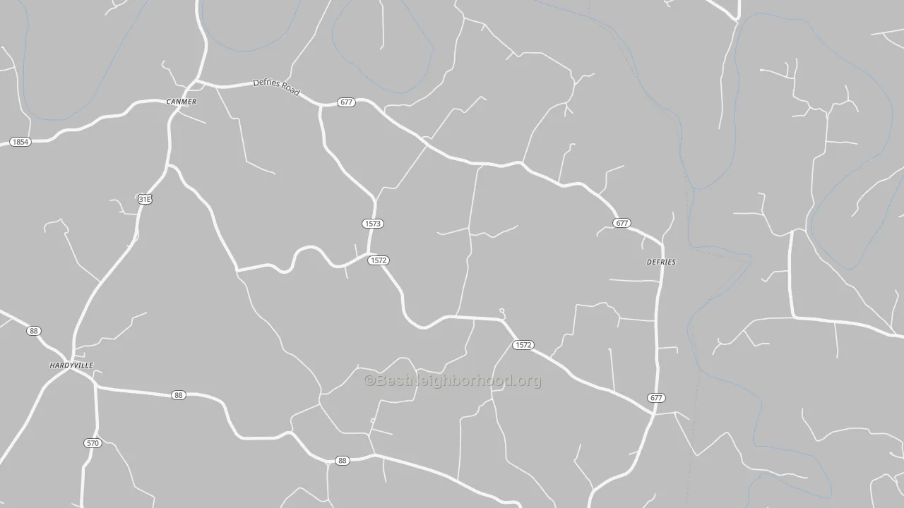 Bike Grade map of 42722, KY