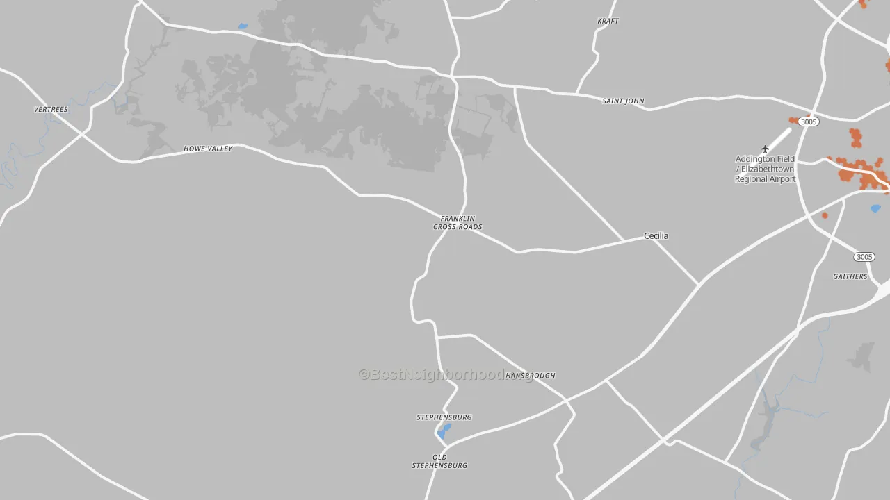 Bike Grade map of 42724, KY