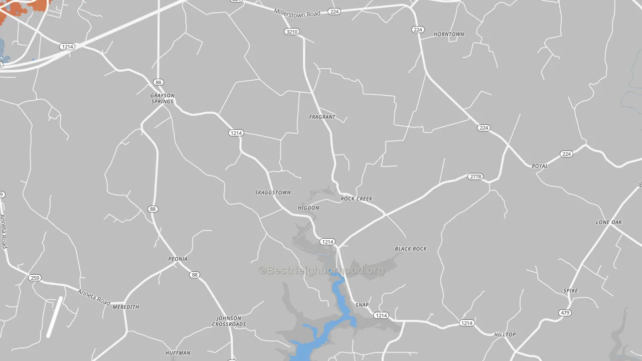 Bike Grade map of 42726, KY