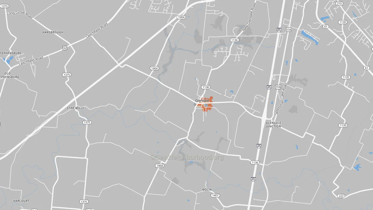 Bike Grade map of 42740, KY