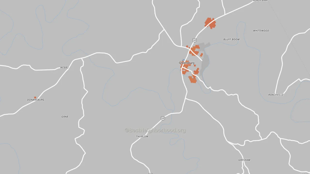 Bike Grade map of 42743, KY
