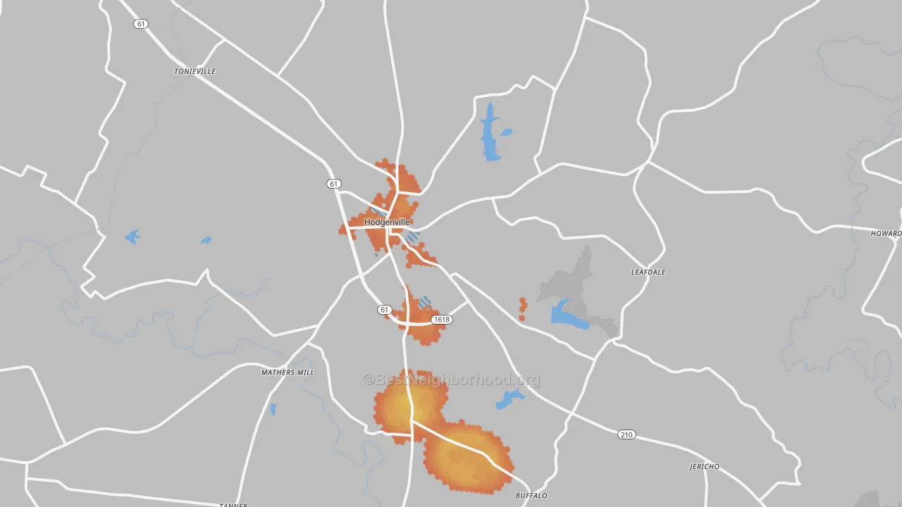 Bike Grade map of 42748, KY