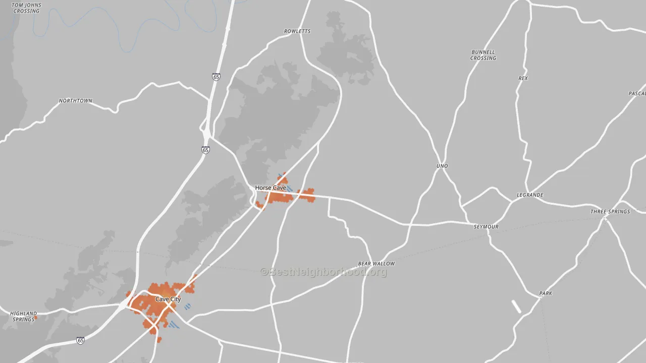 Bike Grade map of 42749, KY