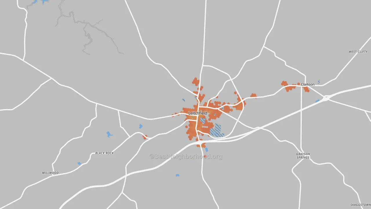 Bike Grade map of 42754, KY